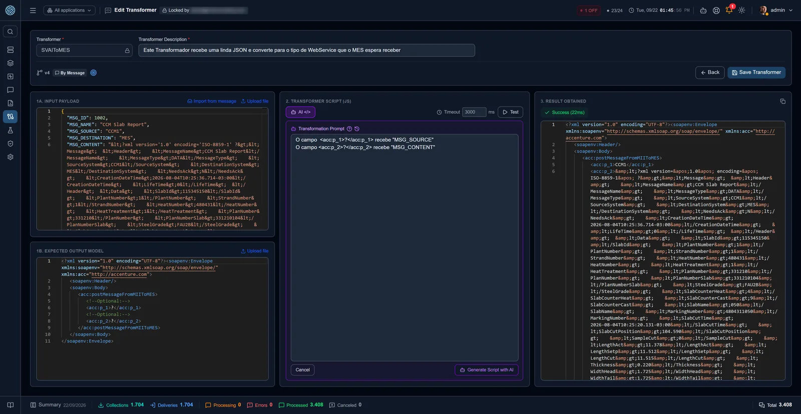 Transformers — Payload conversion scripts, hand-written or generated by AI.
