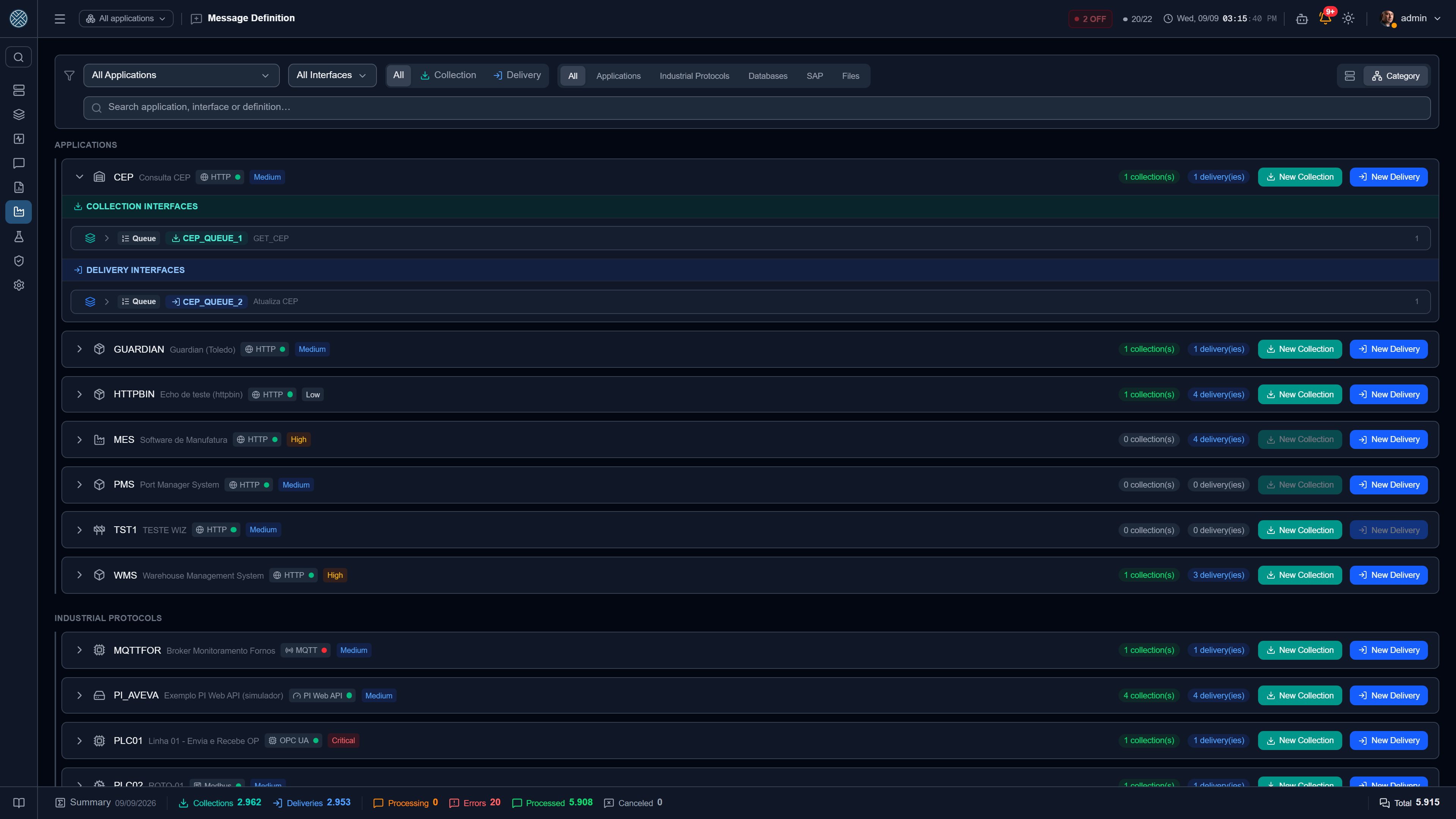 Collection and Delivery of the same Application, side by side