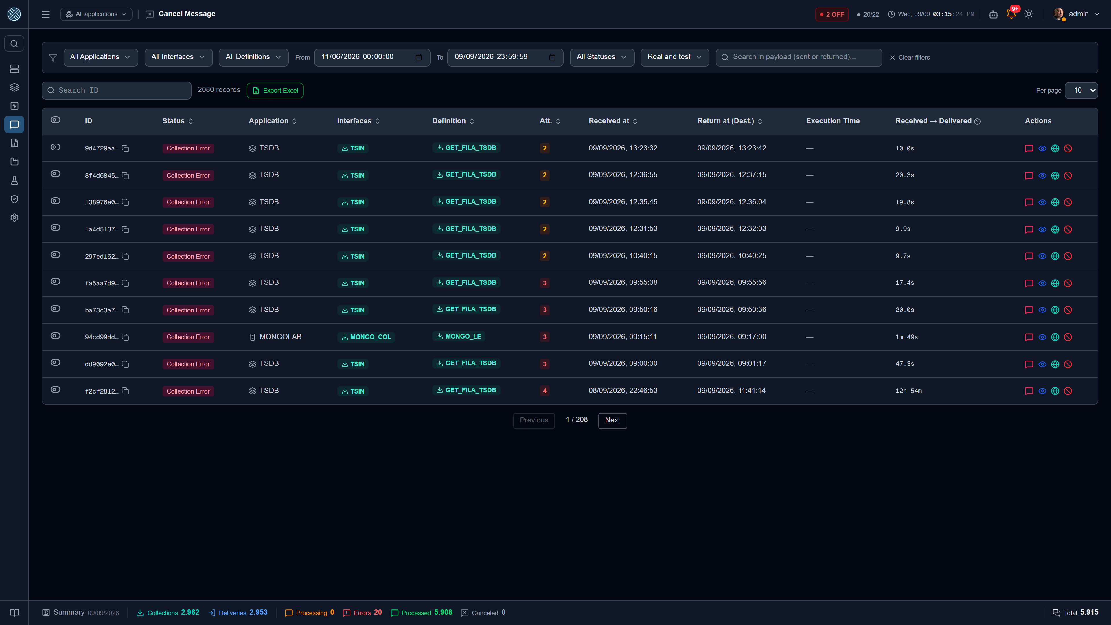 Bulk cancellation, with confirmation
