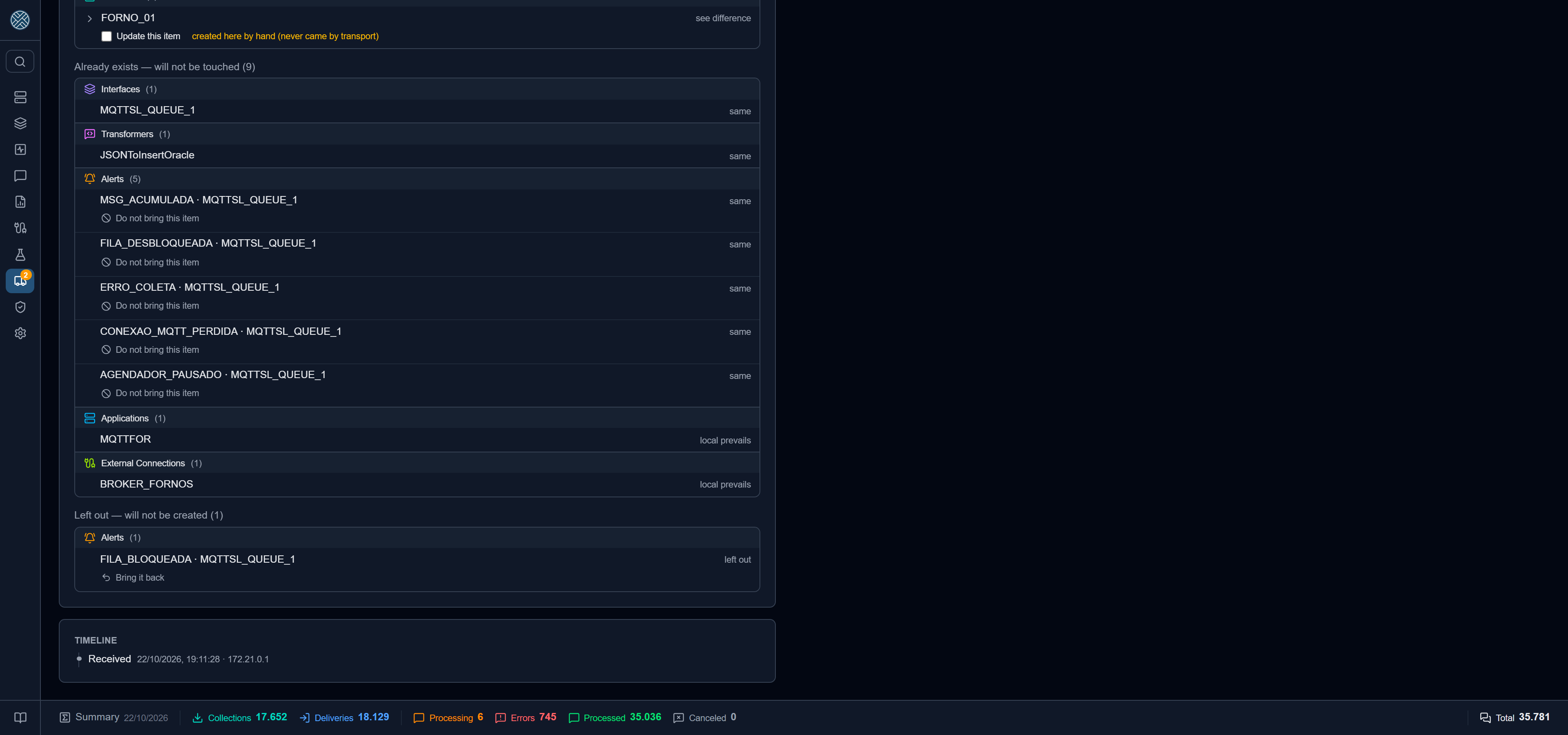 Preview with an item left out — and the button to bring it back